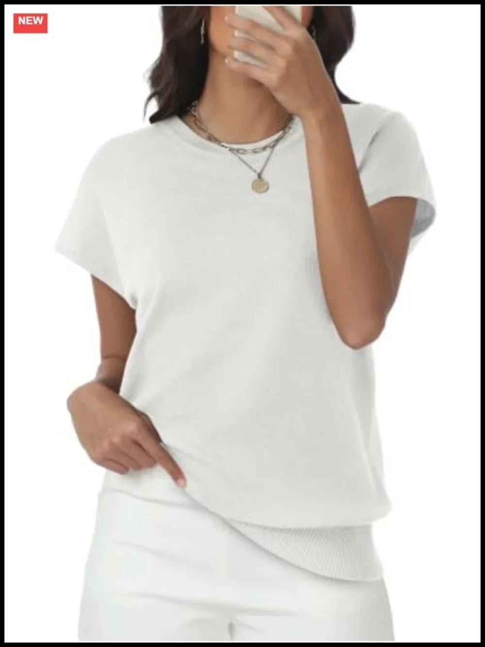 Women's Cap Sleeve Pullover Sweater Lightweight Soft Casual Summer Top